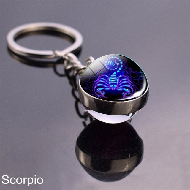 Zodiac Sign Constellation Sphere Keychain