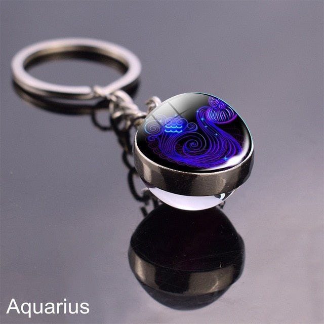 Zodiac Sign Constellation Sphere Keychain