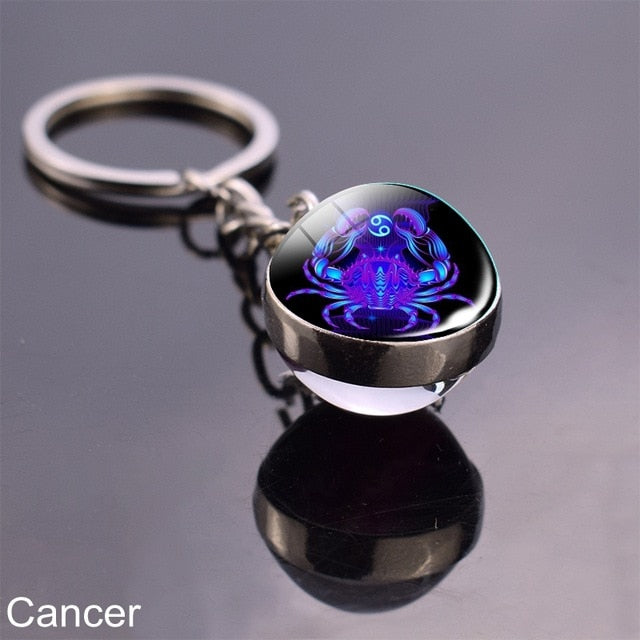 Zodiac Sign Constellation Sphere Keychain