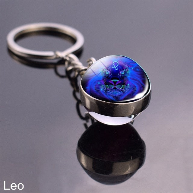 Zodiac Sign Constellation Sphere Keychain