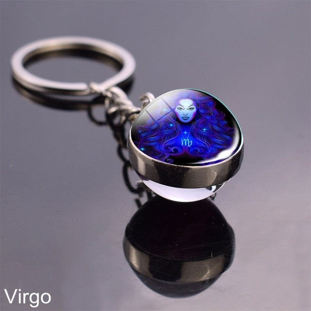 Zodiac Sign Constellation Sphere Keychain