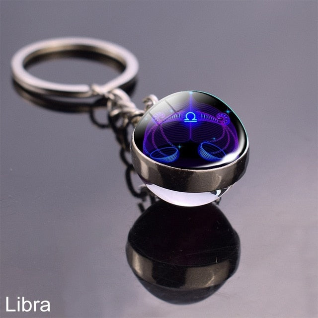 Zodiac Sign Constellation Sphere Keychain