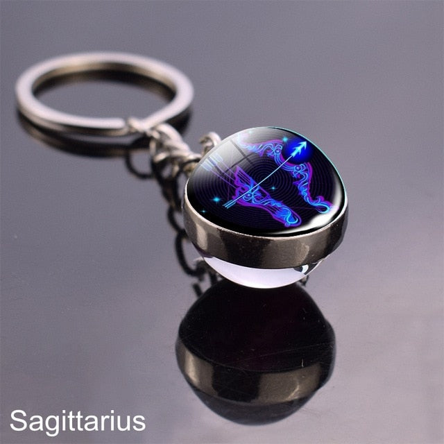 Zodiac Sign Constellation Sphere Keychain