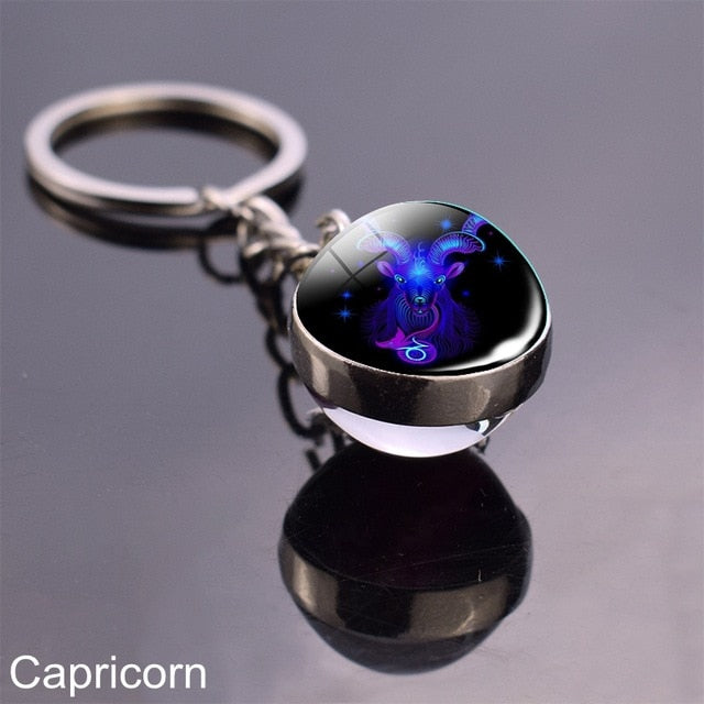 Zodiac Sign Constellation Sphere Keychain