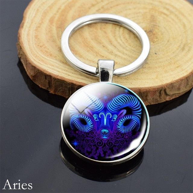 Zodiac Sign Constellation Sphere Keychain