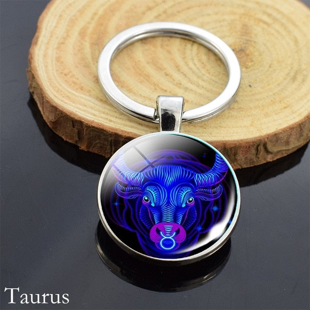 Zodiac Sign Constellation Sphere Keychain