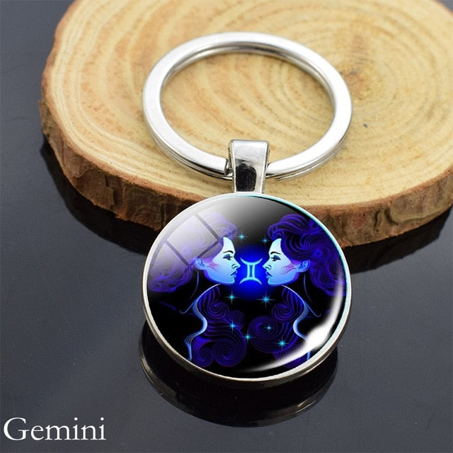 Zodiac Sign Constellation Sphere Keychain