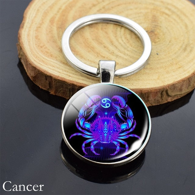 Zodiac Sign Constellation Sphere Keychain