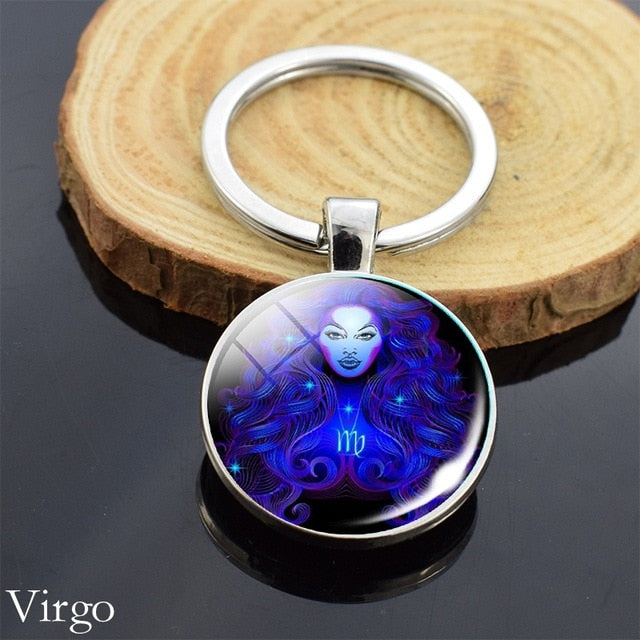 Zodiac Sign Constellation Sphere Keychain