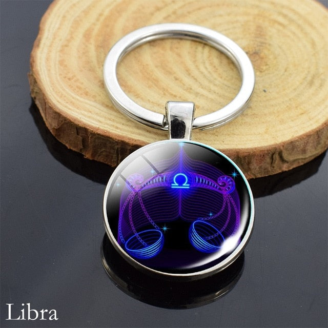 Zodiac Sign Constellation Sphere Keychain