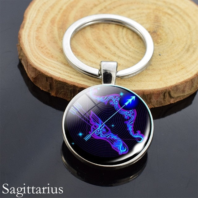 Zodiac Sign Constellation Sphere Keychain