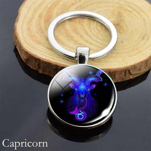 Zodiac Sign Constellation Sphere Keychain