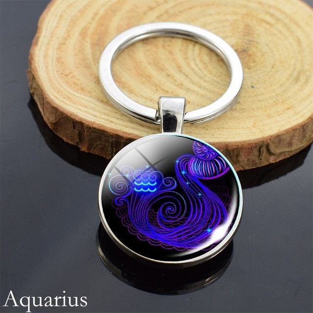 Zodiac Sign Constellation Sphere Keychain