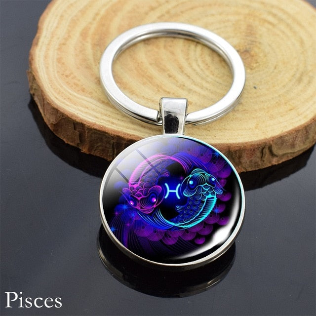 Zodiac Sign Constellation Sphere Keychain