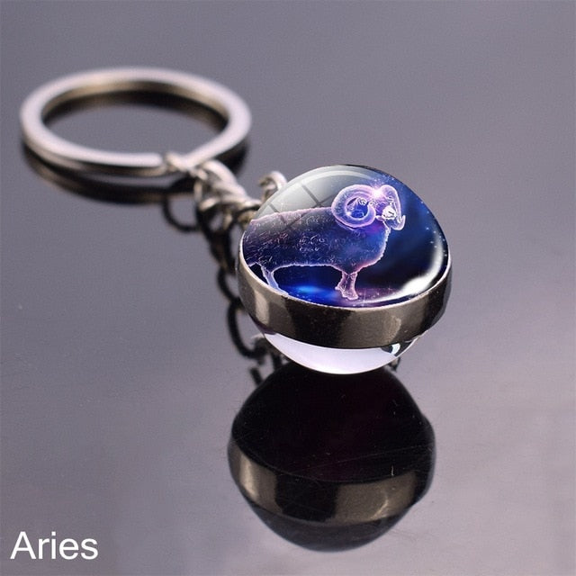 Zodiac Sign Constellation Sphere Keychain