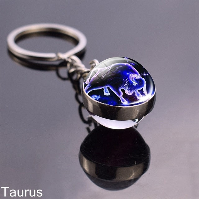 Zodiac Sign Constellation Sphere Keychain