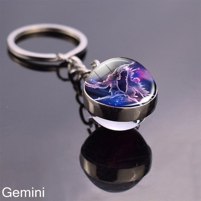 Zodiac Sign Constellation Sphere Keychain