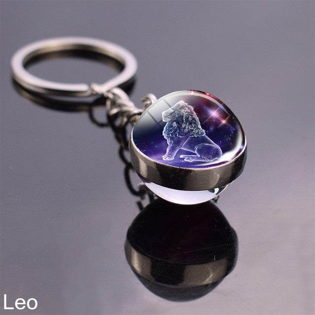 Zodiac Sign Constellation Sphere Keychain