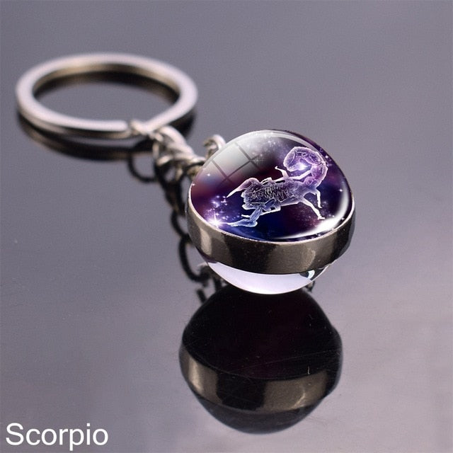 Zodiac Sign Constellation Sphere Keychain