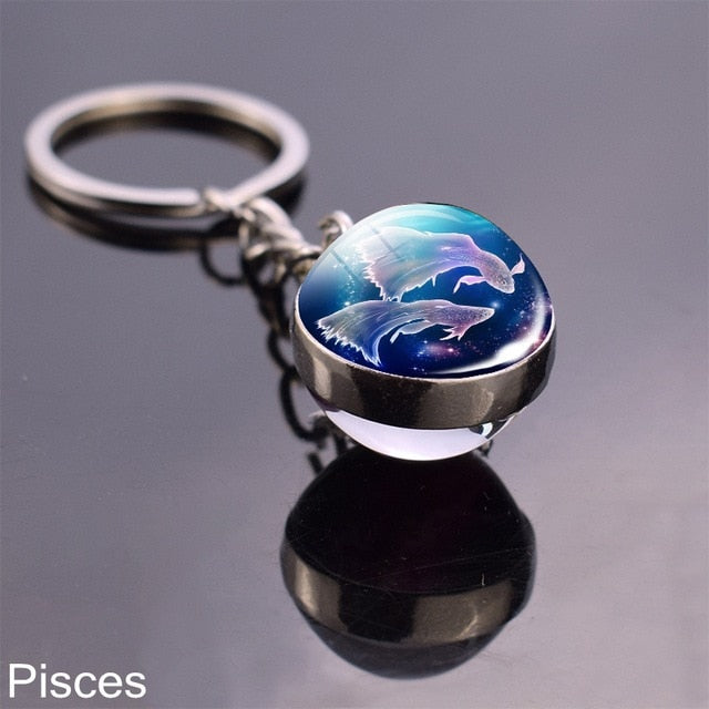 Zodiac Sign Constellation Sphere Keychain