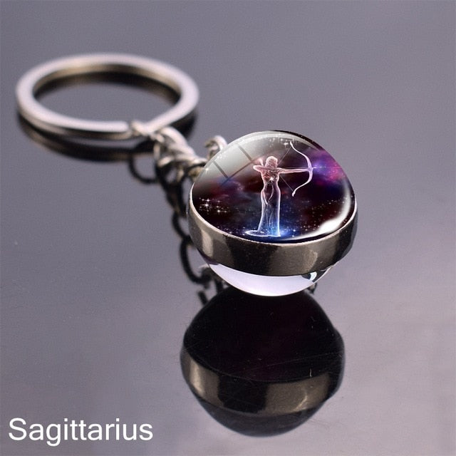 Zodiac Sign Constellation Sphere Keychain