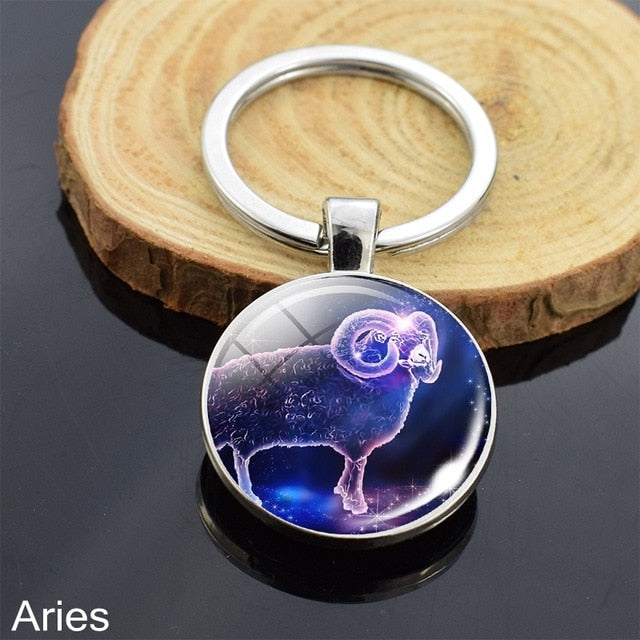 Zodiac Sign Constellation Sphere Keychain