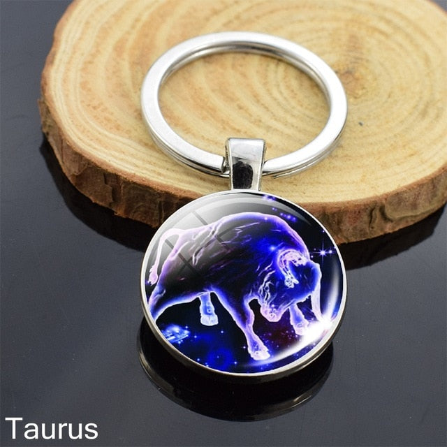 Zodiac Sign Constellation Sphere Keychain