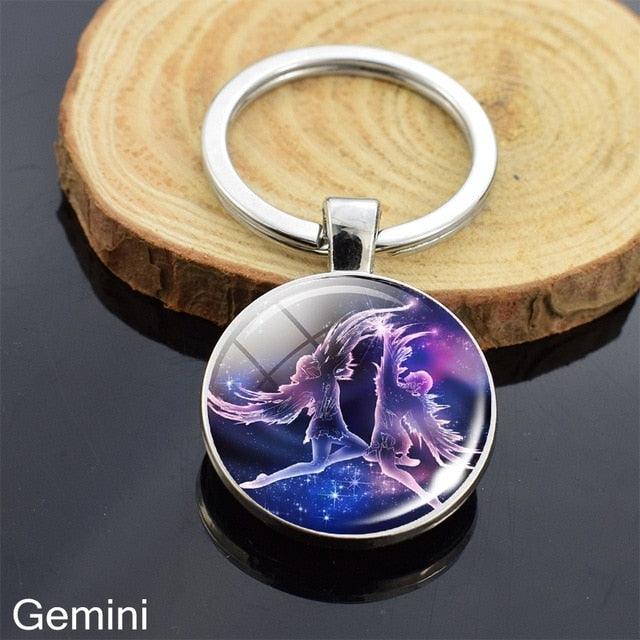 Zodiac Sign Constellation Sphere Keychain