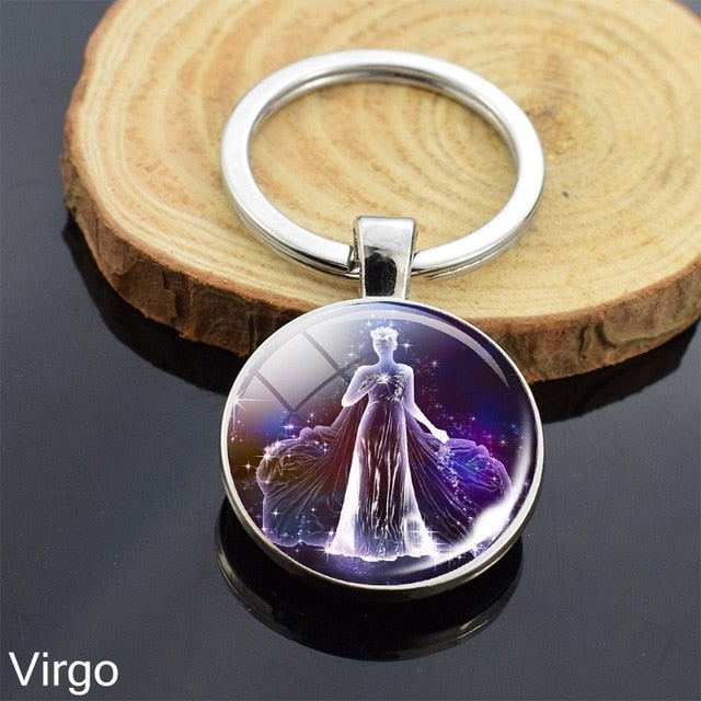 Zodiac Sign Constellation Sphere Keychain