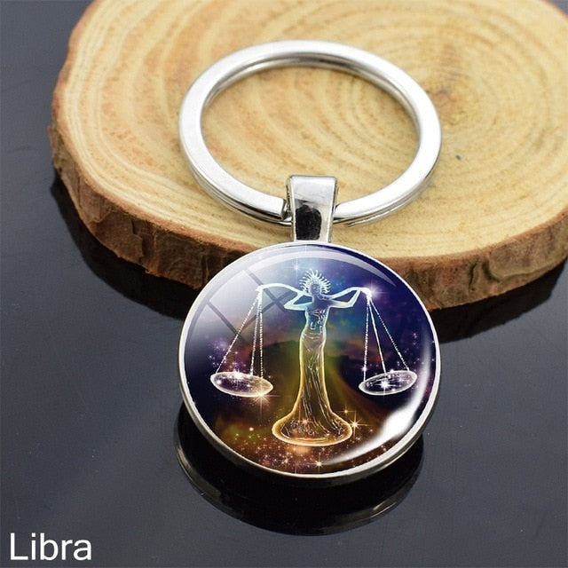 Zodiac Sign Constellation Sphere Keychain