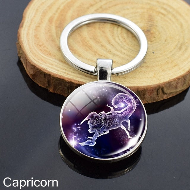 Zodiac Sign Constellation Sphere Keychain