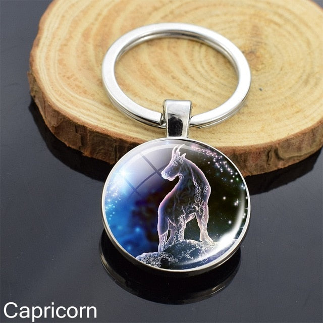 Zodiac Sign Constellation Sphere Keychain