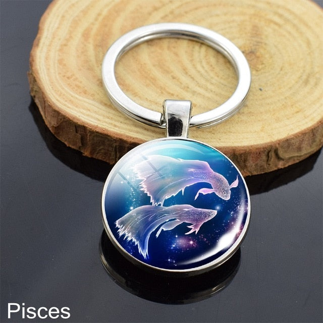 Zodiac Sign Constellation Sphere Keychain