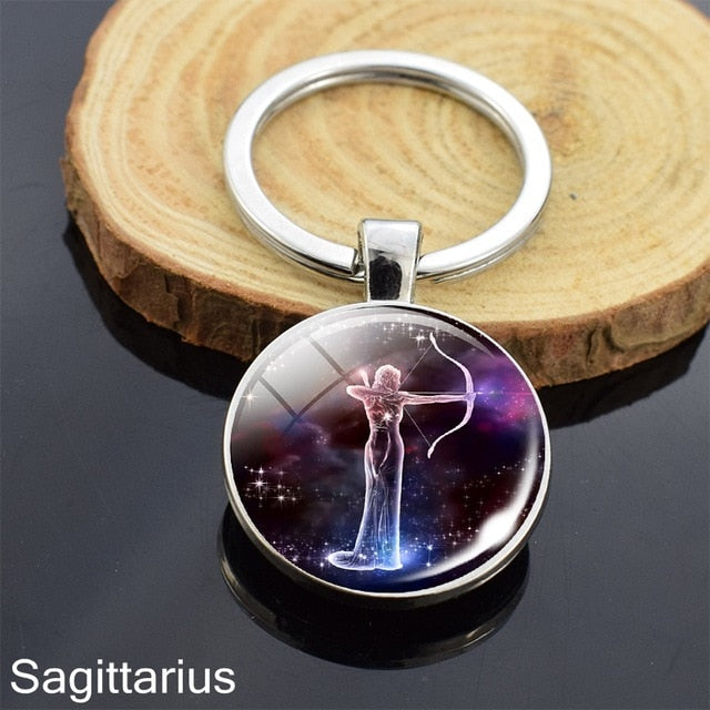 Zodiac Sign Constellation Sphere Keychain