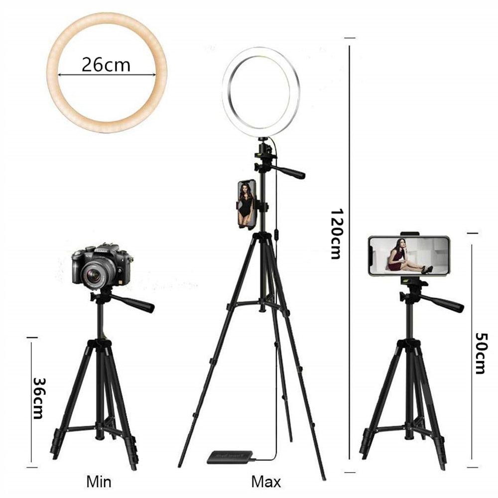 Ring Light Pro 5-in-1 with Adjustable Tripod and Rotatable Phone Holder for Selfie/Makeup/Livestream/TikTok/YouTube Videos