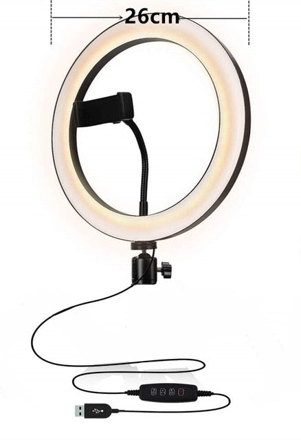 Ring Light Pro 5-in-1 with Adjustable Tripod and Rotatable Phone Holder for Selfie/Makeup/Livestream/TikTok/YouTube Videos