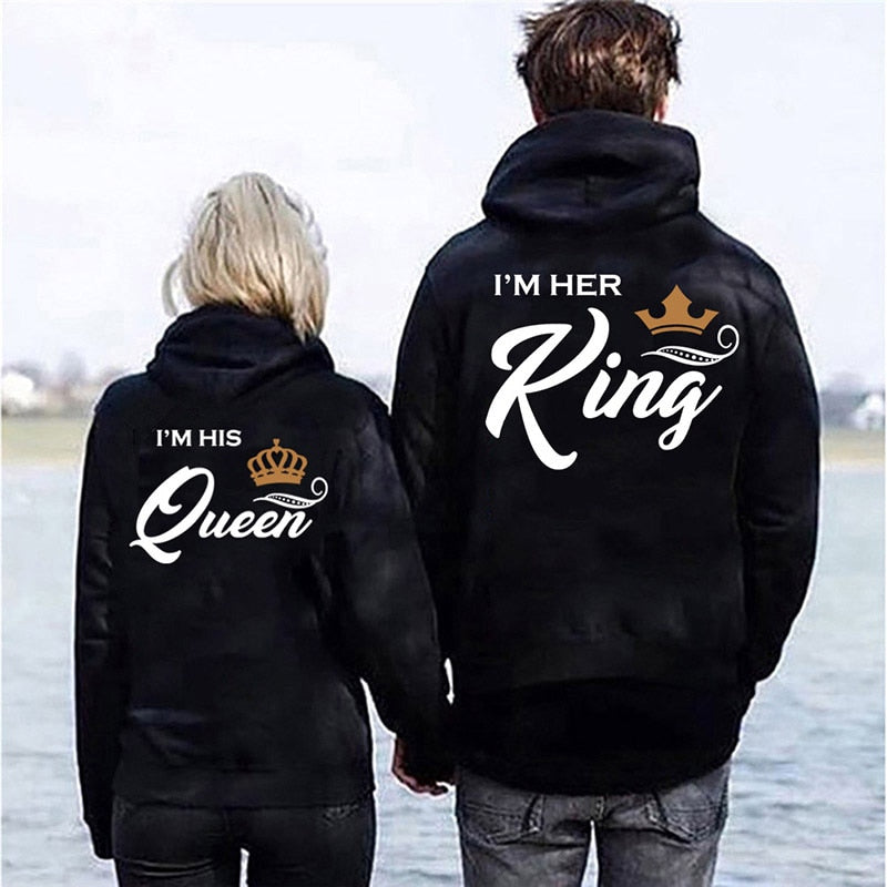 Queen and King Hoodies Couples Hoodies for Women and Men