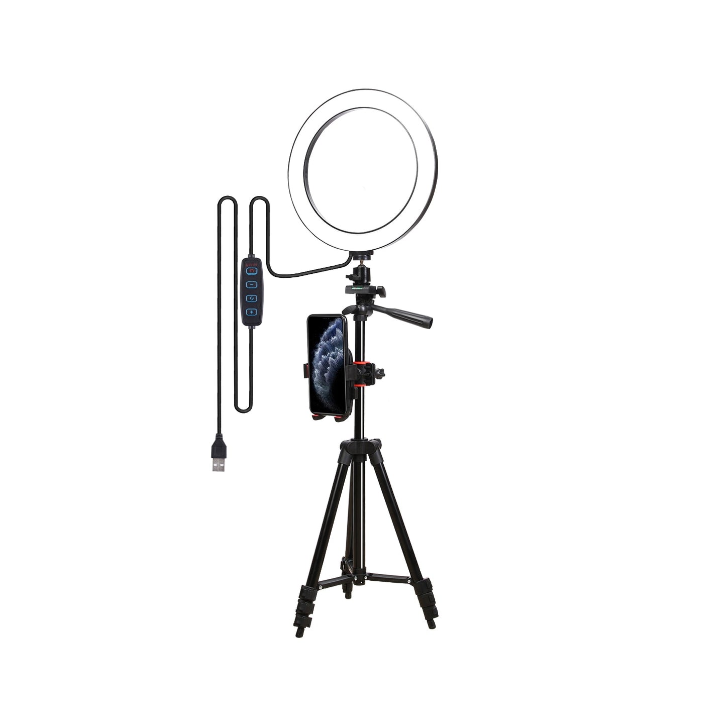 Ring Light Pro 5-in-1 with Adjustable Tripod and Rotatable Phone Holder for Selfie/Makeup/Livestream/TikTok/YouTube Videos