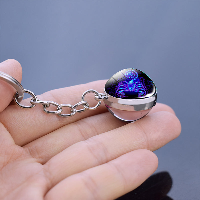 Zodiac Sign Constellation Sphere Keychain