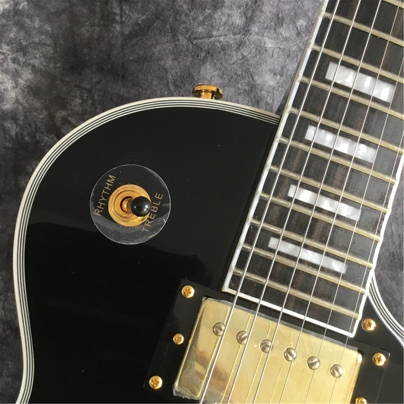 Les Paul Style Black Gold Electric Guitar