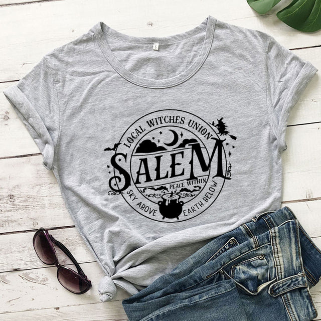 Local Witches Union Wiccan Salem T-shirt Short Sleeve - Sky Above Earth Below
