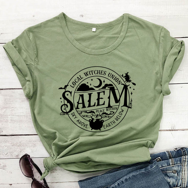 Local Witches Union Wiccan Salem T-shirt Short Sleeve - Sky Above Earth Below