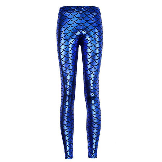 Vibrant Blue Mermaid Women's Leggings - FitKing