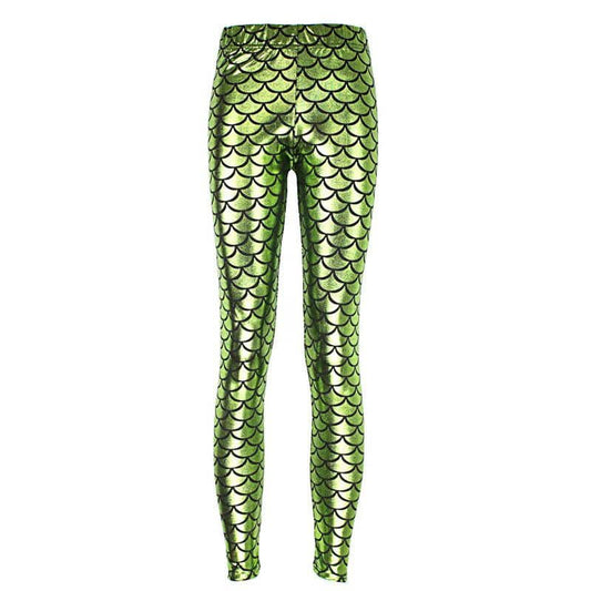 Light Green Mermaid Women's Leggings - FitKing