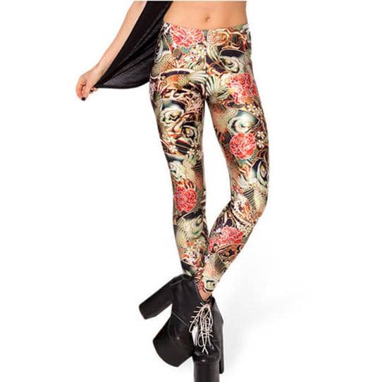 Geisha Flower Women's Leggings - FitKing