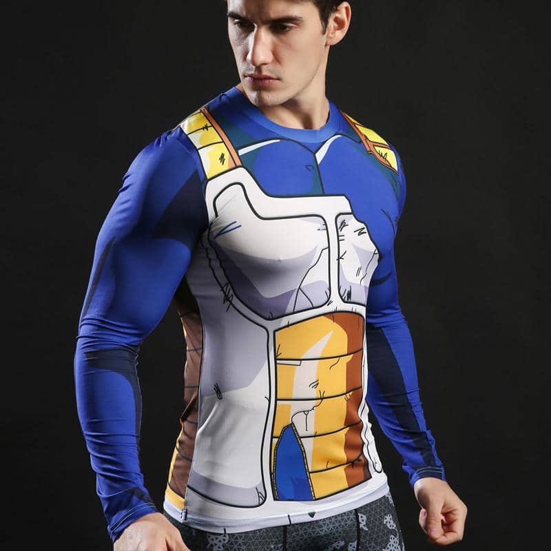 Dragon Battle Torn Armor Compression Shirt Long Sleeve - FitKing