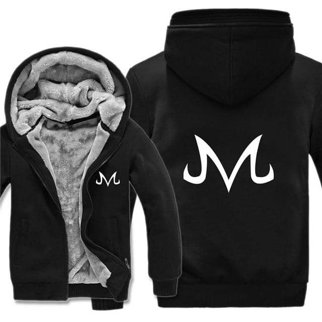 Majin Demon Symbol Thick Winter Hoodie Black - FitKing