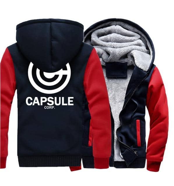 Dragon Thick Winter Capsule Hoodie Dark Blue and Red - FitKing