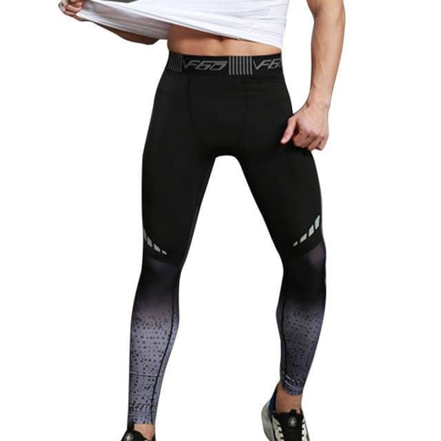 Men's Fitness Compression Pants Black Fade - FitKing