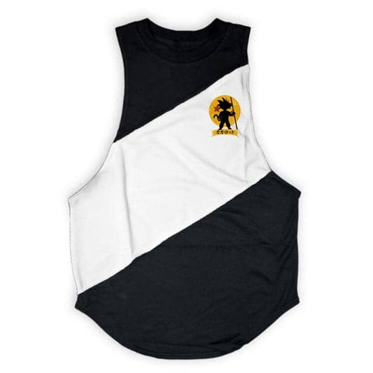 Dragon Warrior Cross Seam Tank Black and White - FitKing